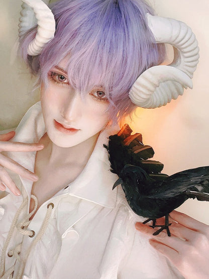 Lila-blaue Ombre 28CM Ouji Kurzhaarperücke