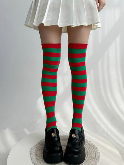Striped Y2K Overknee Options Color Stockings 4
