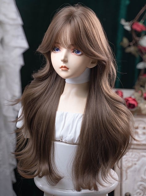 Length Wig Air 71CM With Wavy Bangs Brown