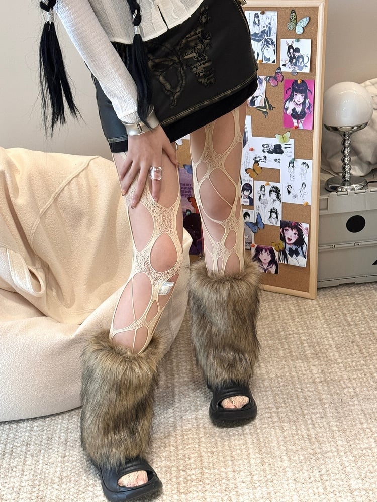 Plush Brown Warmers 25CM/40CM Y2K-Style Leg