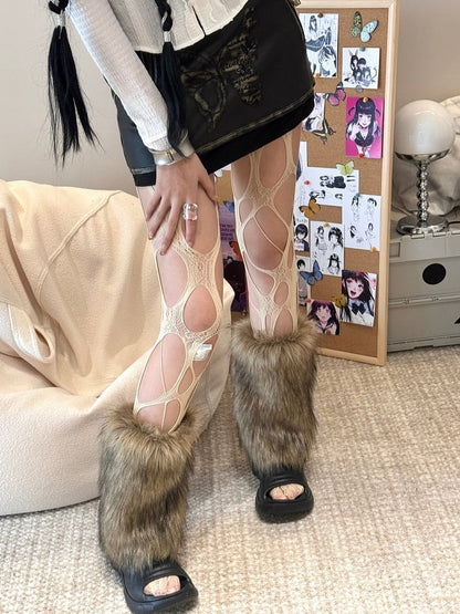 Plush Brown Warmers 25CM/40CM Y2K-Style Leg