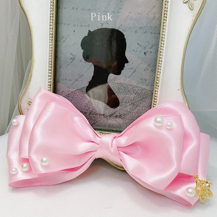 Star Color Decorated Bowknot Hairclip Options 8 Charm Beaded