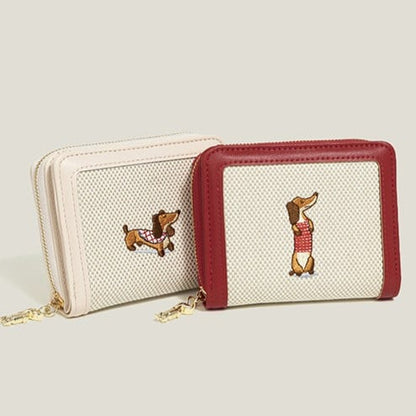 Embroidery Design Cute 4 with Purse Colors Coin Dog