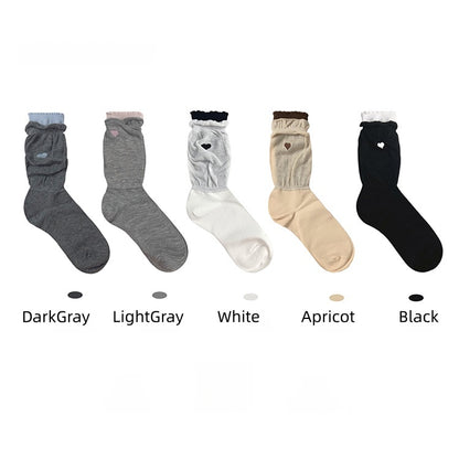 Design Pattern Colors and Fake 5 Socks Two-Piece Heart Bowknot