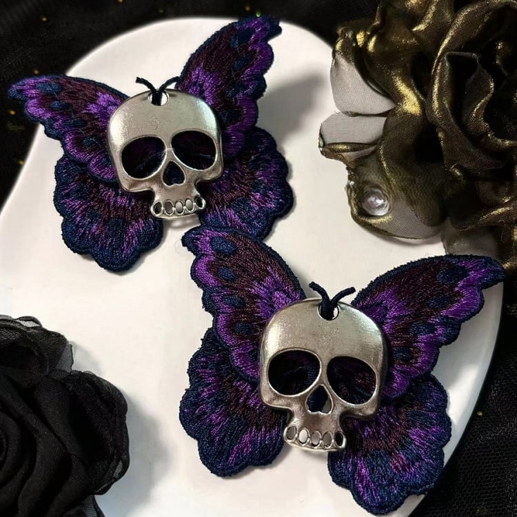 Reaper 5 – Options Haarspange Knochenfarbe Halloween Schmetterling