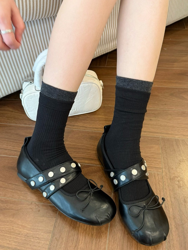 Colorblock Ribbed Ankle Socks - Xi Shang Mei Shao