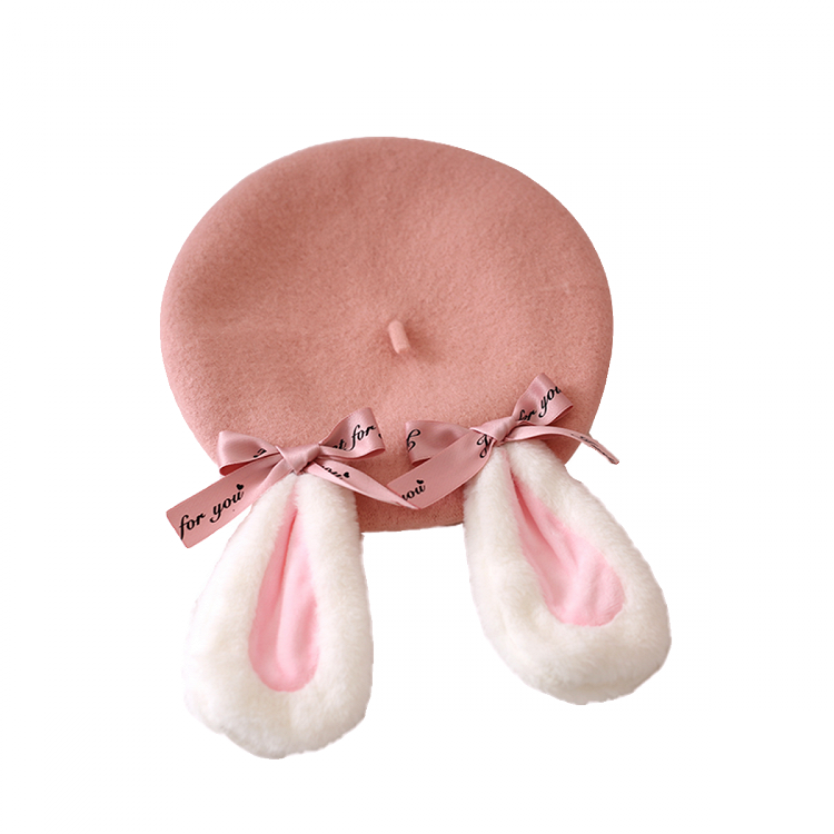 Cute Lolita of Options Berets Bunny Plush Droopy-Eared 2