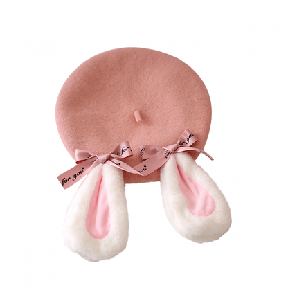 Cute Lolita of Options Berets Bunny Plush Droopy-Eared 2
