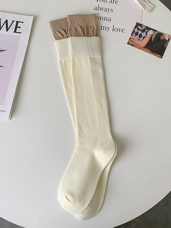 Fashion Socks Colors Colorblock Mid-calf Y2K 5 Design