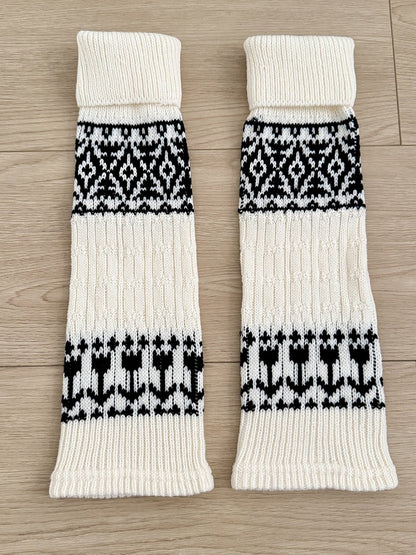 Fair Isle Leg Nordic Colors Knit 5 Warmers -