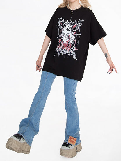 ポップパンク ブラックバニー オーバーサイズ Tシャツ