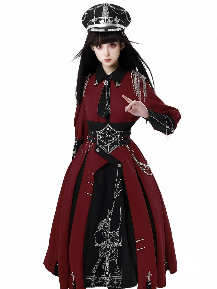 Waist Belt Embroidery Cross Black