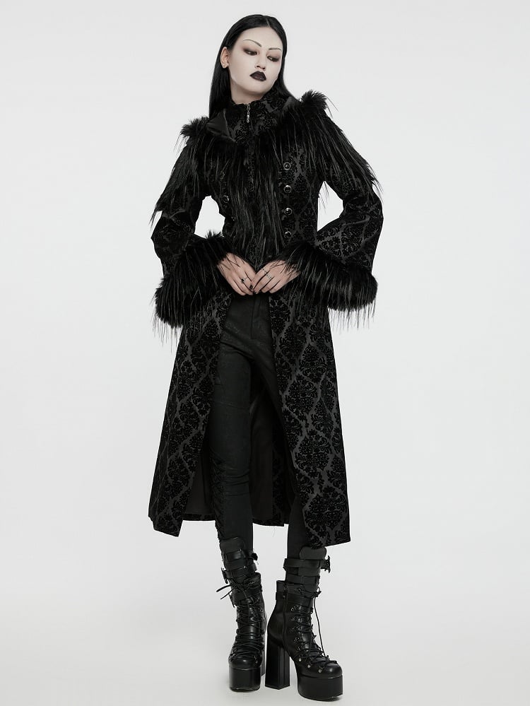 Jacquard Gorgeous Goth Coat Black