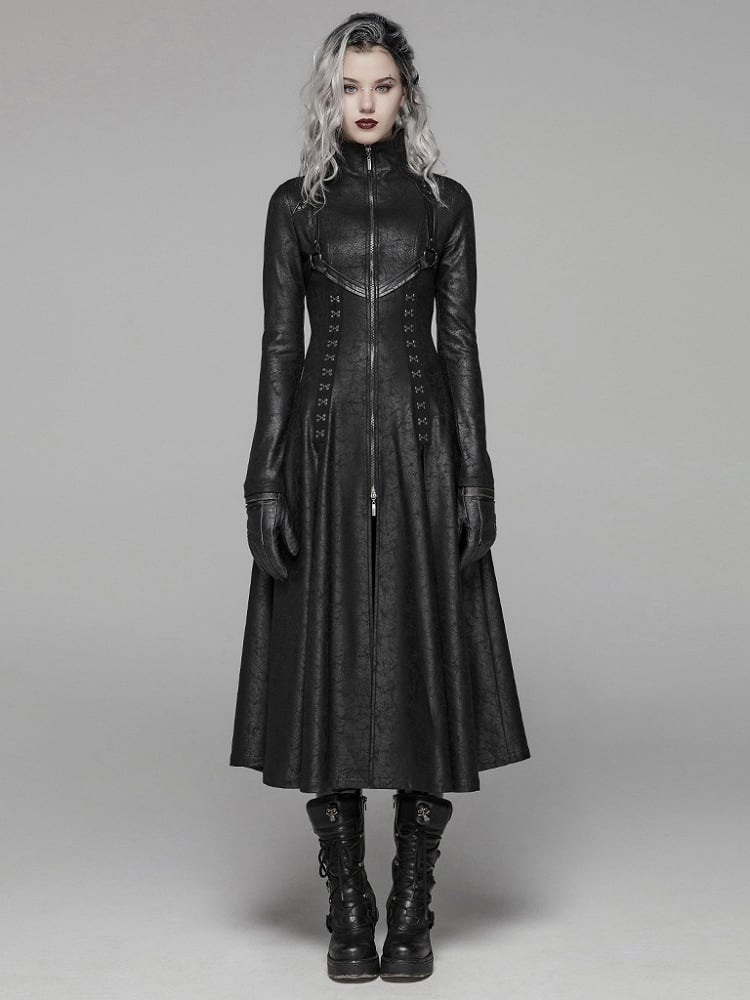 Black Dark Punk Long Coat