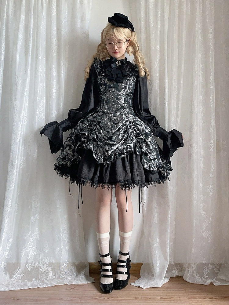 Bowknot Jabot Shirt for Gothic Lolita - Miss Point