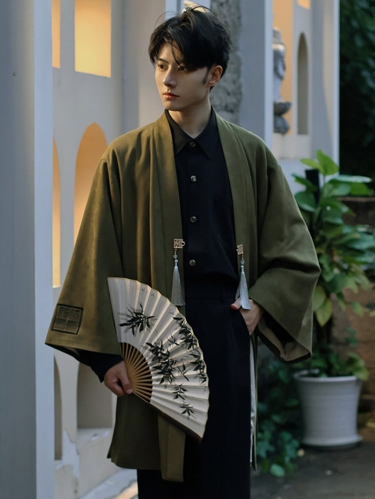 Chinese in Unisex Green - Jacket Long Style Sleeve Embroidery