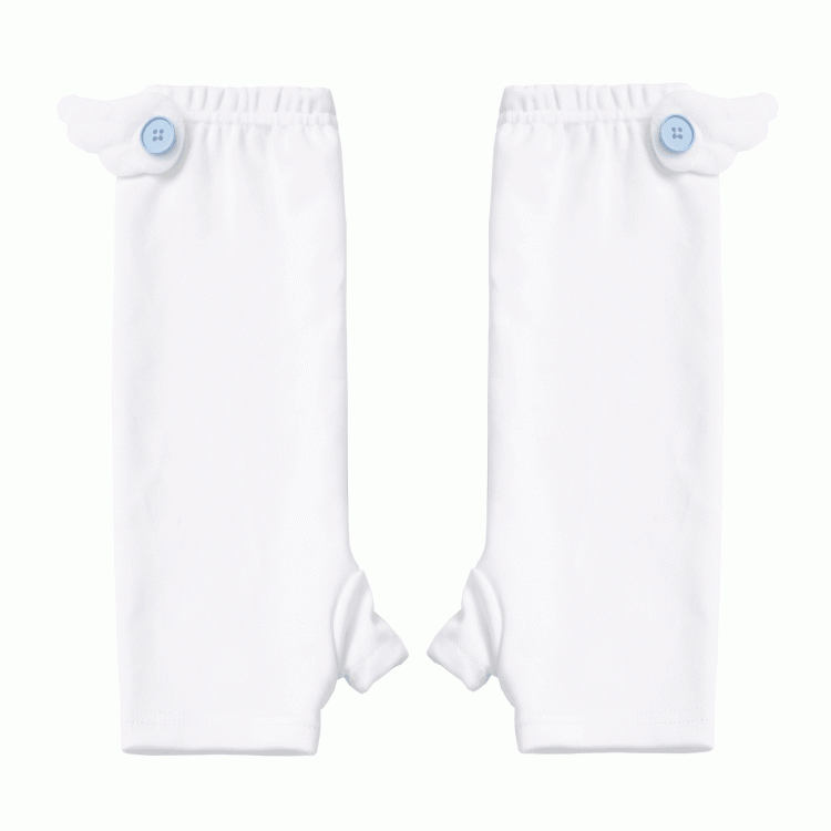 Weißer Knopf Engel Armwear Akzent Flügel Blau/Rosa