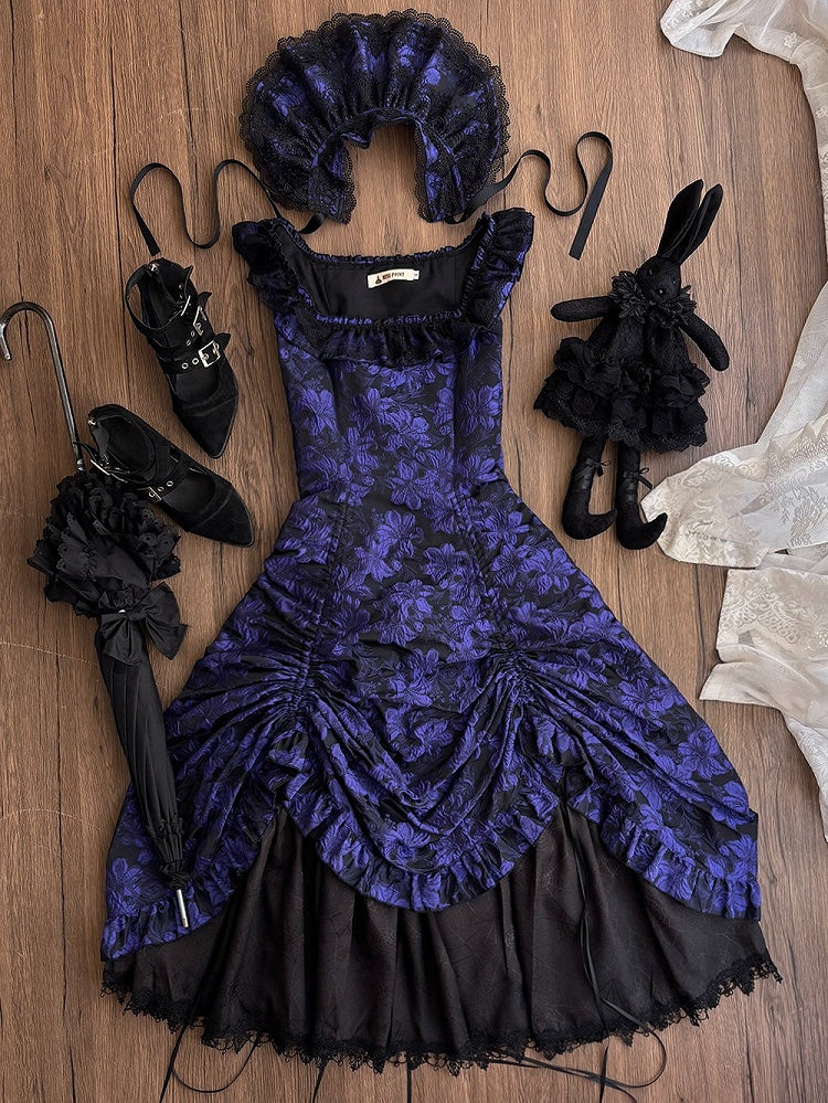 Purple Lace Trim JSK Gothic Lily - Miss Point