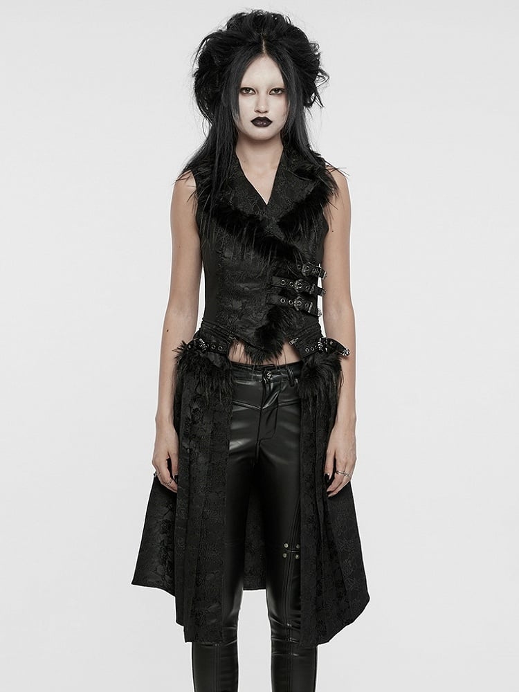 Goth Detachable Black Vest