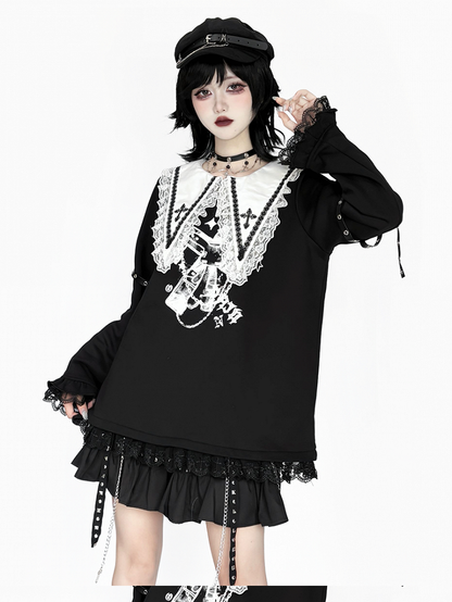 Cross with Style and Decor Chain Punk Black Beret