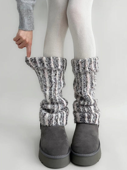 (4 Warmers Colors) Leg Marled Ribbed