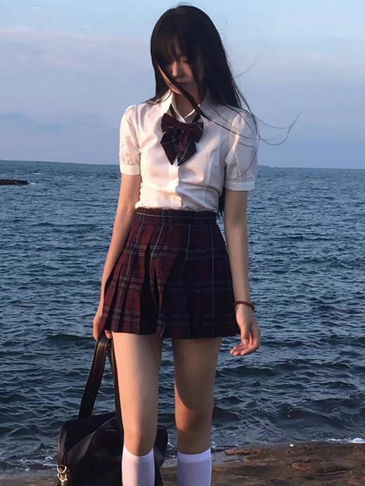 Puff Uniform Self-tie Design White At Back JK Shirt Sleeves