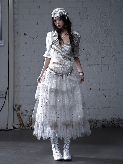 ブラック/ホワイト/アプリコット