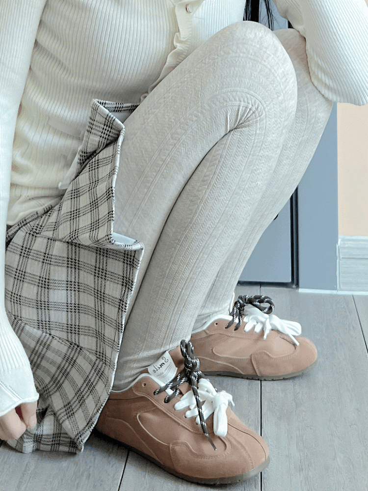 ライトグレー/ダークグレー/アプリコットタイツ