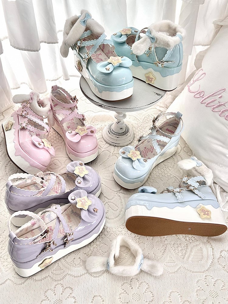 Details Sweet - Star Mary Lolita Janes Platform in Purple PU