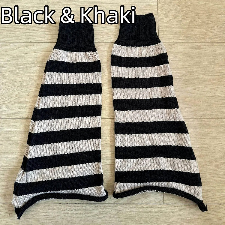 Flared Striped Leg Warmers - 46cm Kawaii Fairy Kei & Sweet Lolita Accessory, 8 Colors