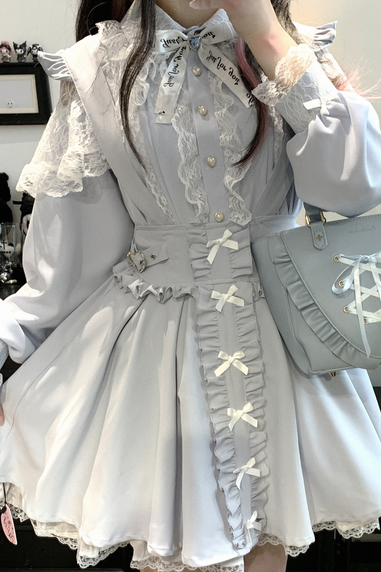 Straps-Spitzenrock Mine mit Rüschen