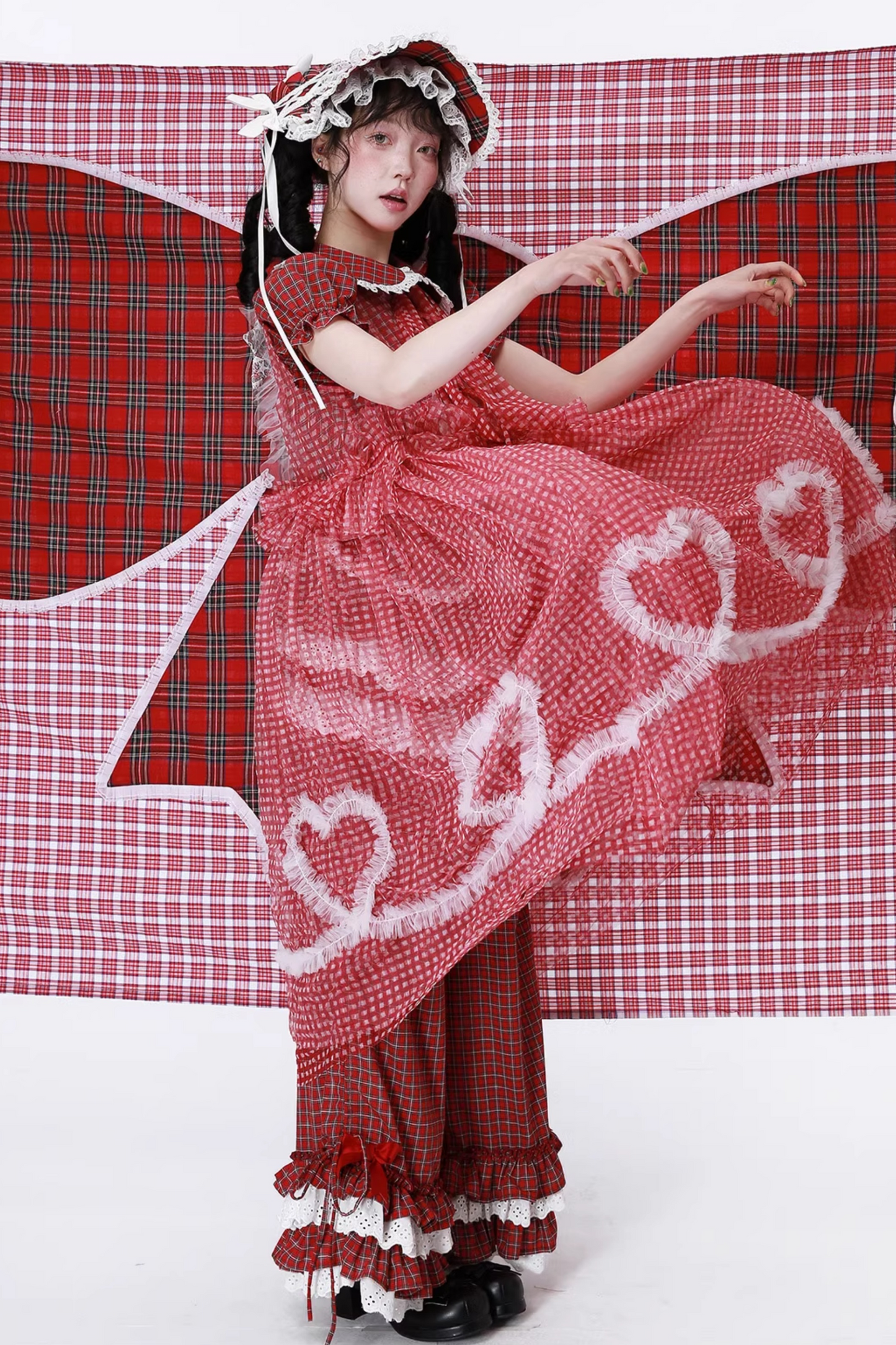 Rock Herz Mesh Check Retro