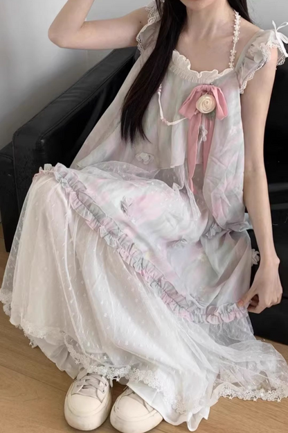 ショートパンツ + ブリス フローラル ノースリーブ トップ ドレス