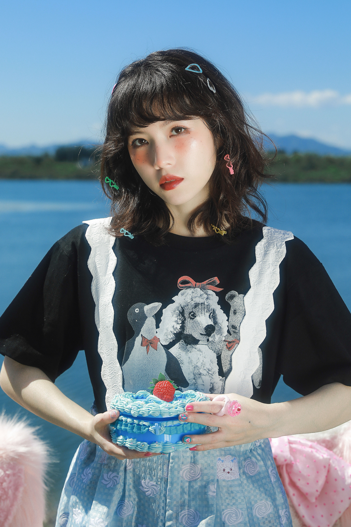 クマペンギンコラージュヴィンテージTシャツ