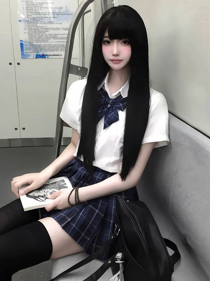 Short Style Preppy JK Shirt Uniform White Sleeves