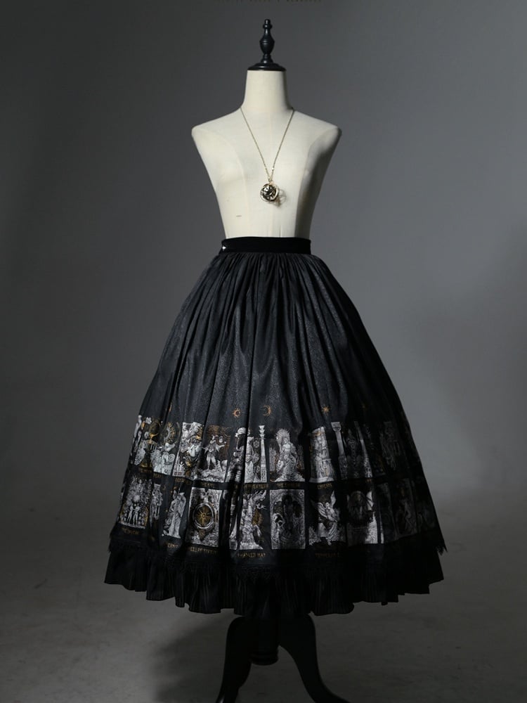 Cards Print Lolita Skirt Gothic Tarot