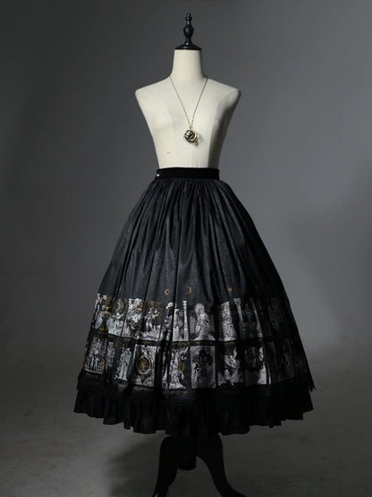 Cards Print Lolita Skirt Gothic Tarot