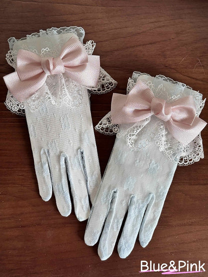 Accents) Lolita 6-Color Set Bow Gloves (Lace