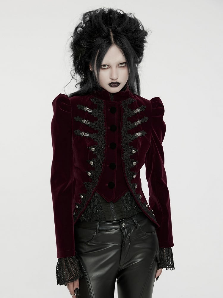 Gothic Chinese Style Coat Red