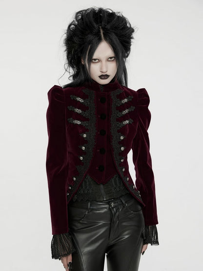 Gothic Chinese Style Coat Red