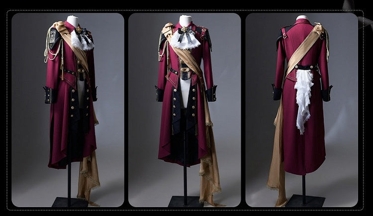 Black & Red Military Coat with Ribbon Set