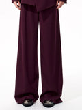 with Wide-leg Wine Men's Silhouette Fluid Red Trousers