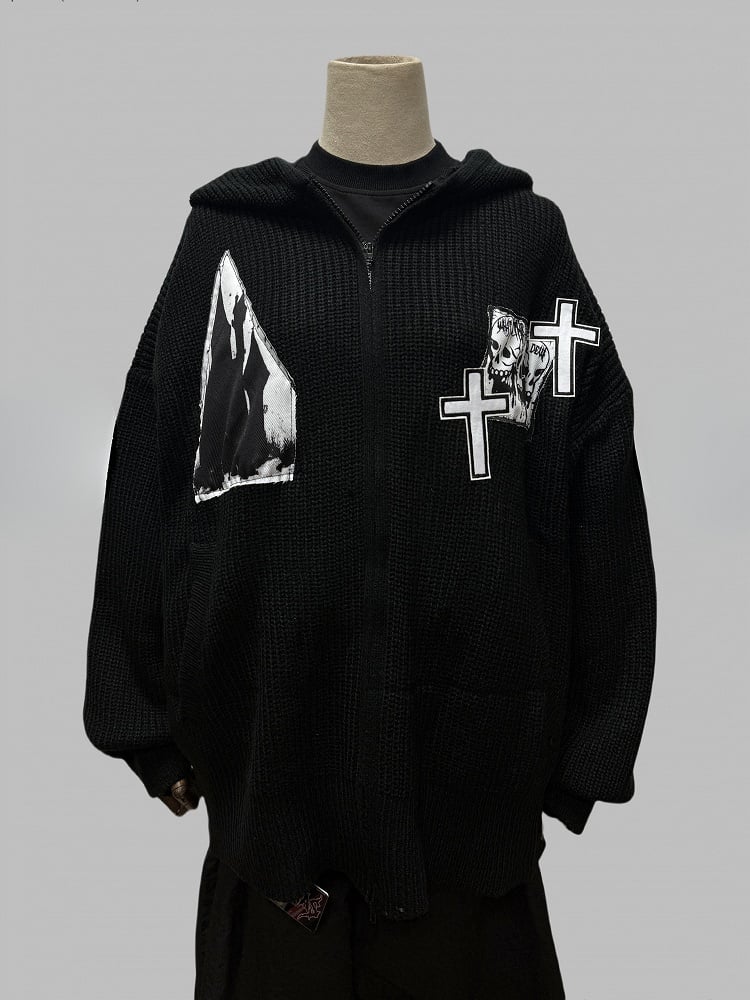 with Sweater Black Hoodie Cross