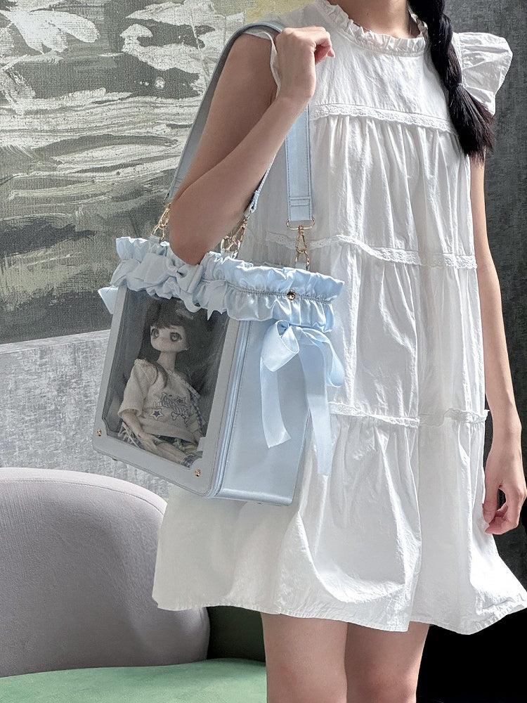 Large Transparent Window Bag with Side Zip in Multiple Colors - Green Gable