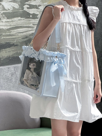 Large Transparent Window Bag with Side Zip in Multiple Colors - Green Gable