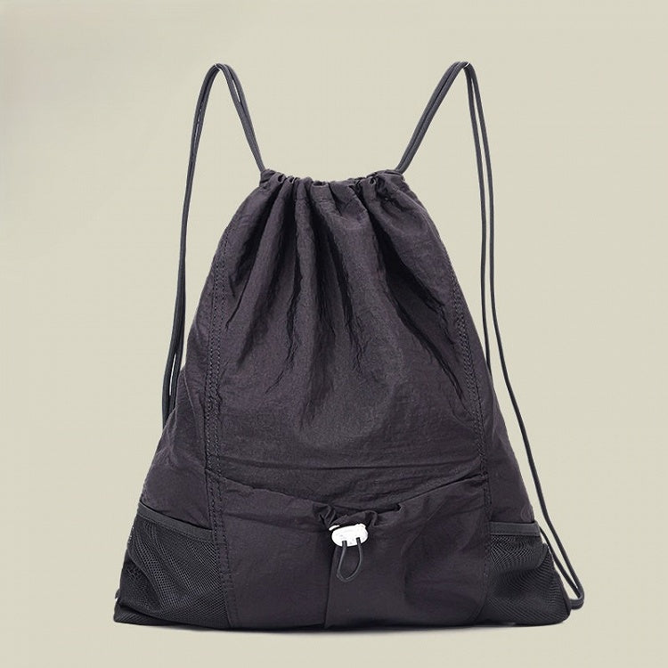 Backpack Black/Gray Drawstring Athleisure