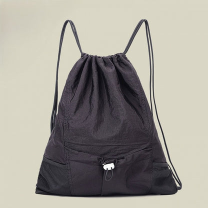 Backpack Black/Gray Drawstring Athleisure
