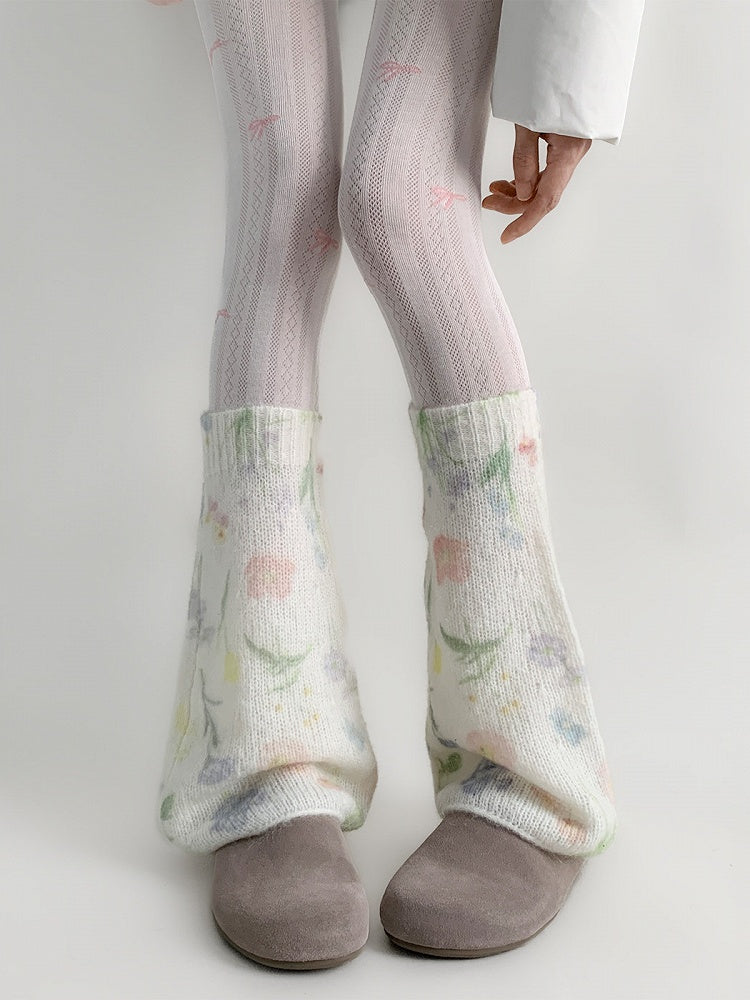 Floral Leg Warmers Pastel