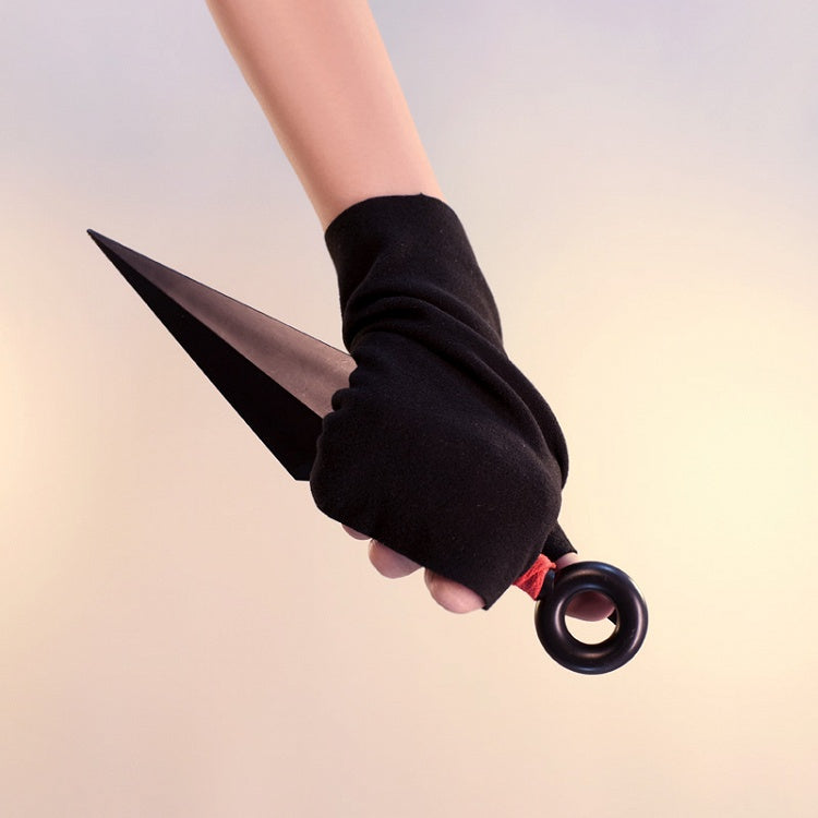 ブラックサイバーパンクゴシックフィンガーレスグローブ