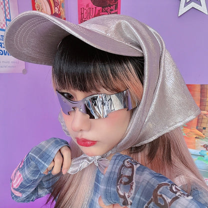 Kappe Baseball Silber Fashion Gyaru Y2K